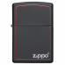 ISQUEIRO ZIPPO CLASSIC BLACK AND RED LOGO